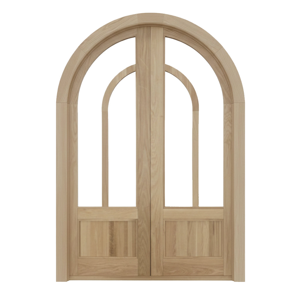 Audrey Entry Door Raw HARDWOOD complete set