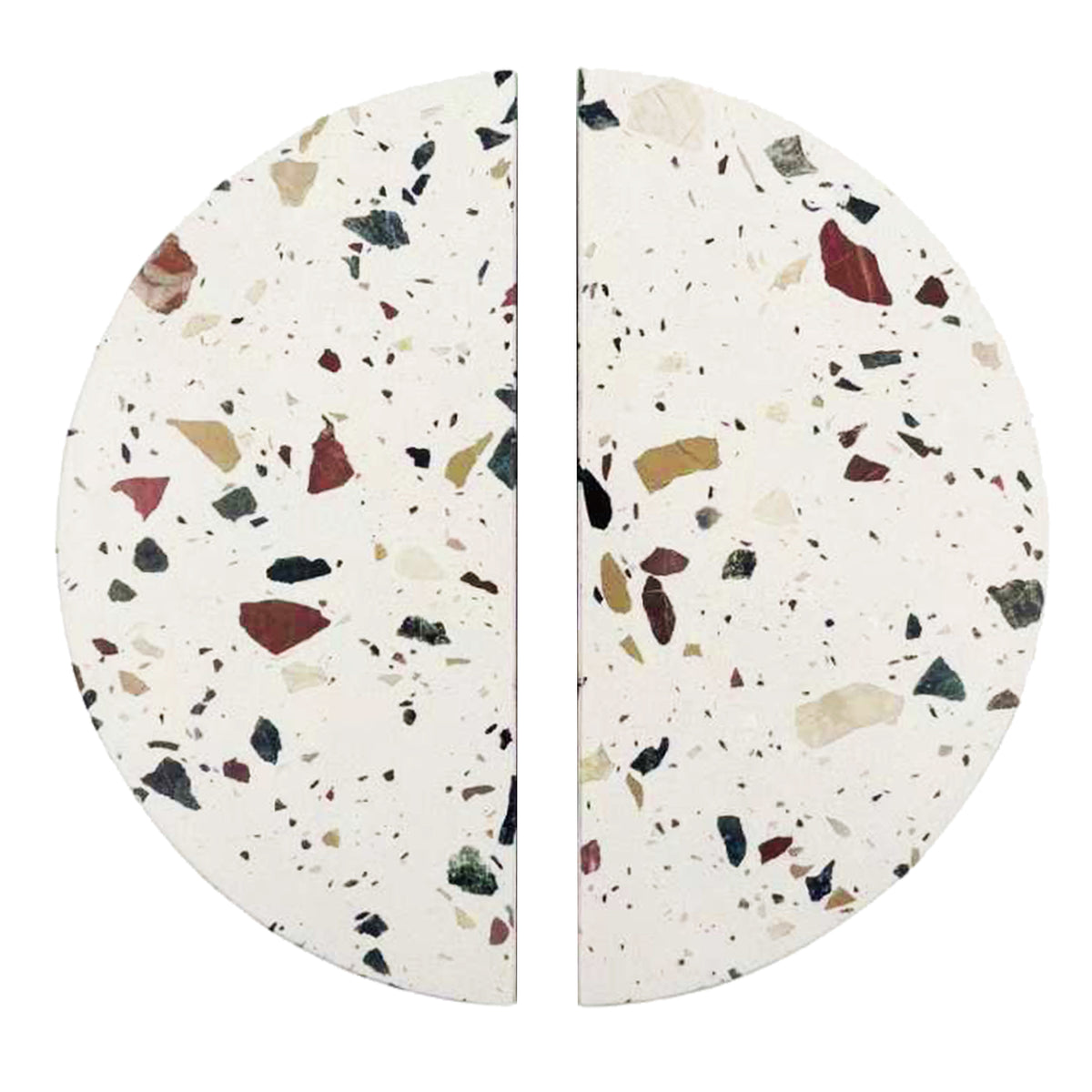 Hemi Door Handle Set Terrazzo – stone Half Moon Front Entry Door Pull Handles