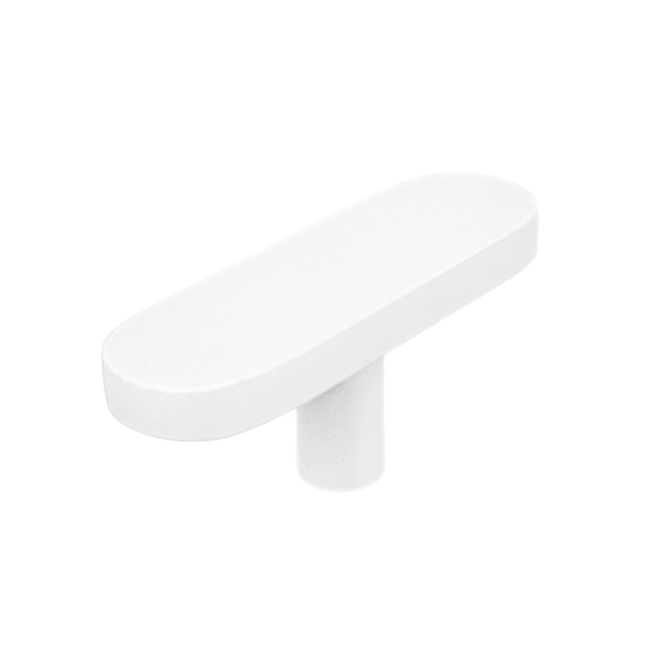 Eclair Tiny Matte White Solid Brass Pull Handle