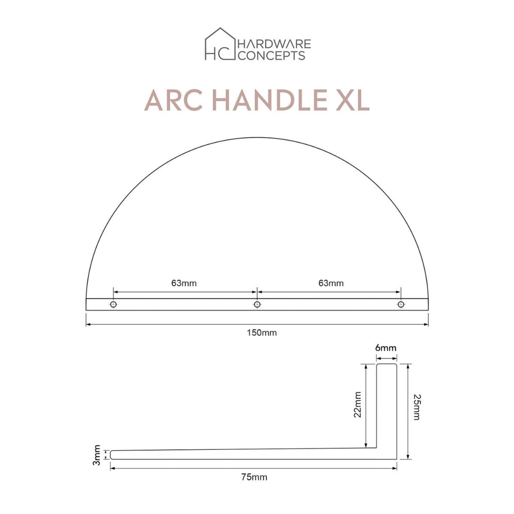 
                      
                        Arc Tumbled Copper Solid Brass Pull Handle - XL
                      
                    