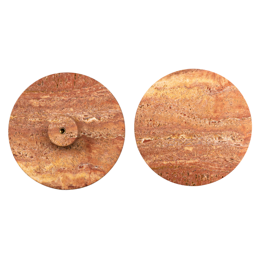 Luna Red Travertine Pull Door Handle Set - Small