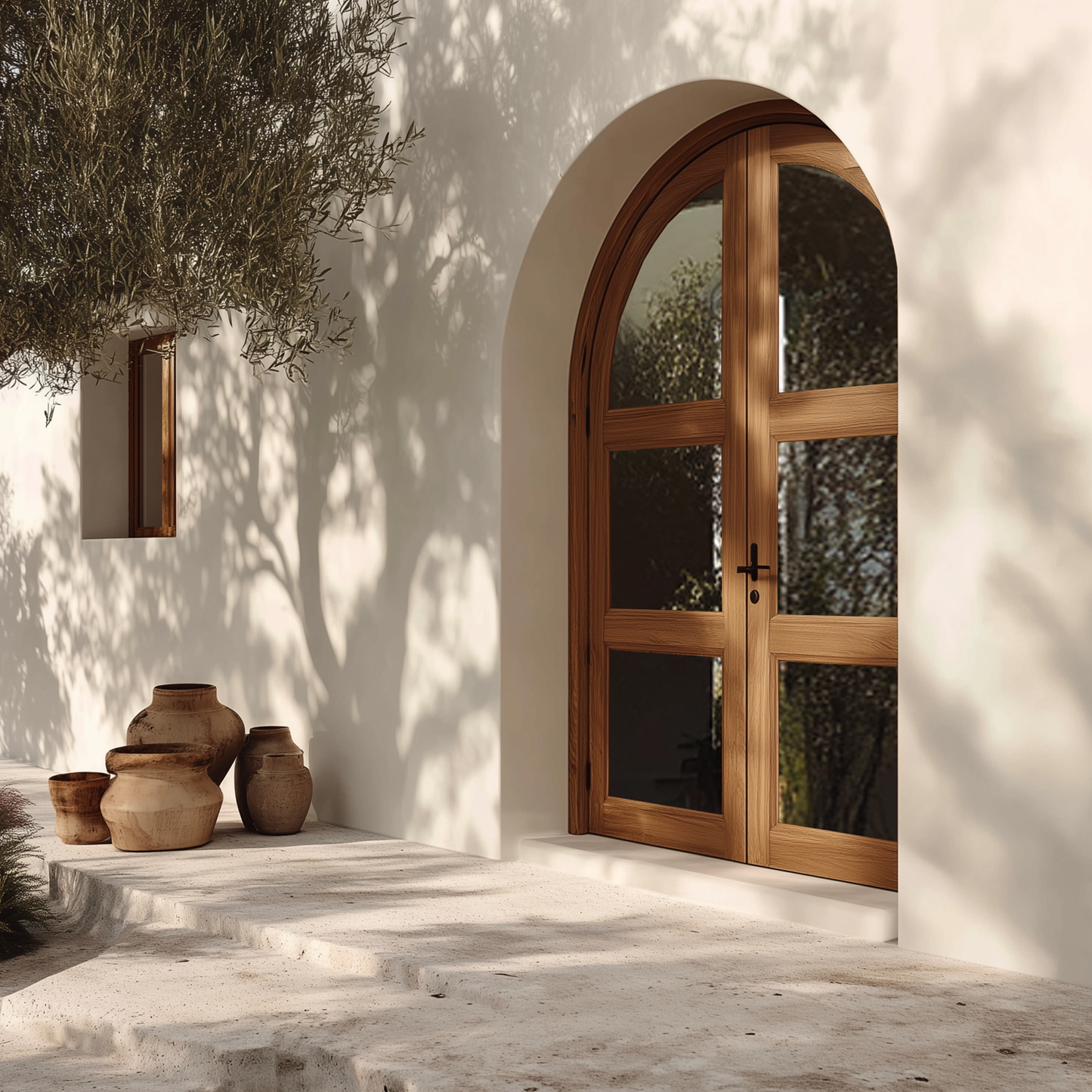 Suzie Entry Door Raw HARDWOOD complete set