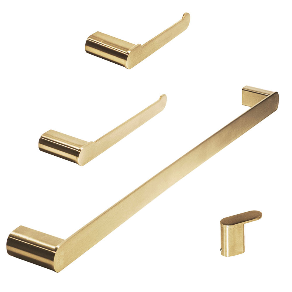 Aria Brass Bathroom 4 Piece Hardware Set